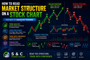 How to read market structure on a stock chart with higher highs and lower lows