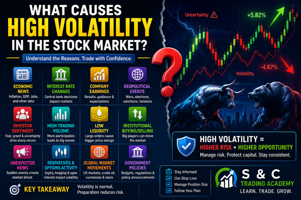 What causes high volatility in the stock market explained with volatile candlestick chart